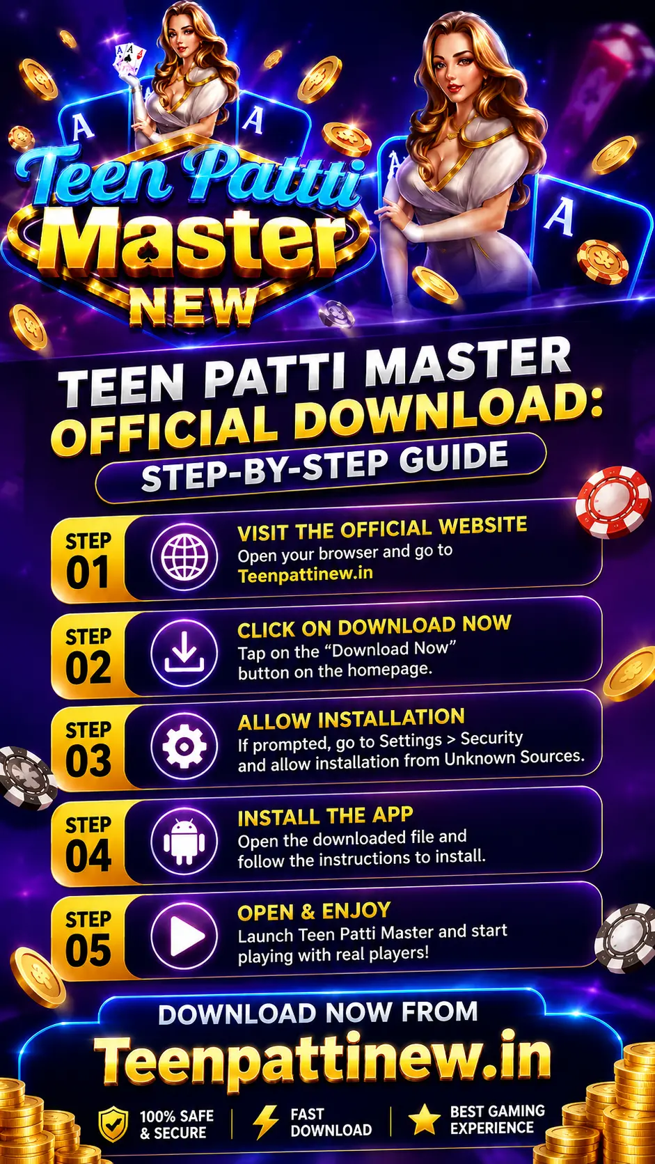 Teen Patti Master Official Apk Download | Latest APK Free 2 Teen Patti Master Official APK download guide showing the latest app logo and safe installation steps for Android users.